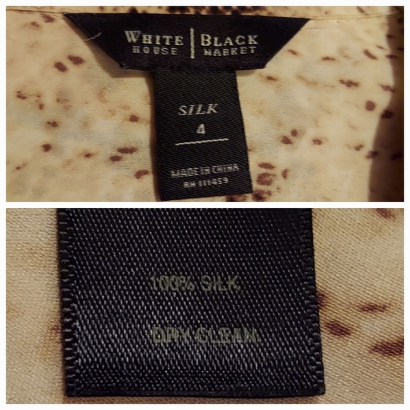 White House Black Market Snakeskin Print Silk Georgette Button Front Popover - Picture 13 of 16